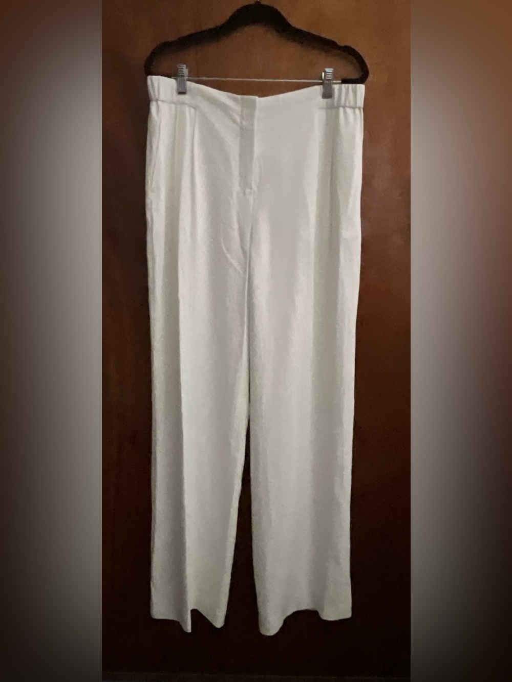 DKNY White/cream High-Rise Straight-Leg Trousers